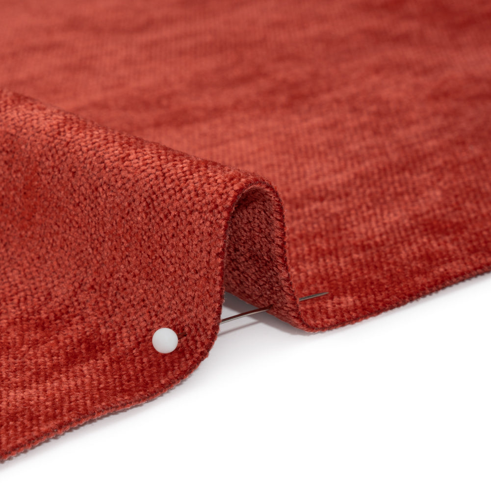 Upholstery Chenille with Latex Backing - Tomato - Tonnet Collection Detail Upholstery Chenille with Latex Backing - Tomato - Tonnet Collection Detail