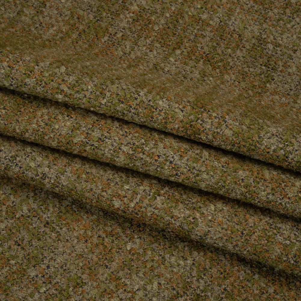 Tweed Upholstery Boucle with Latex Backing - Moss - Algrove Collection Folded Tweed Upholstery Boucle with Latex Backing - Moss - Algrove Collection Folded