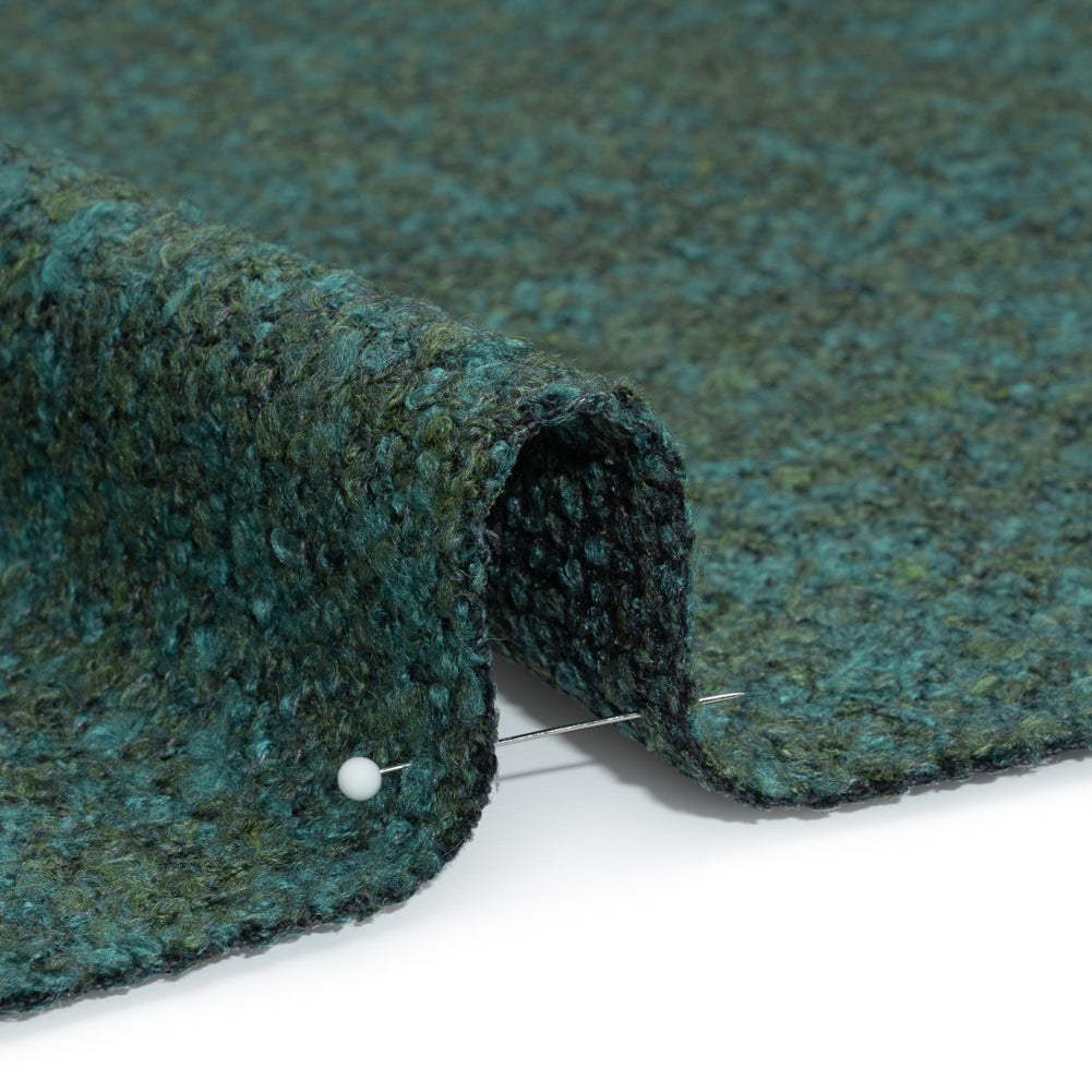 Tweed Upholstery Boucle with Latex Backing - Peacock - Algrove Collection Detail Tweed Upholstery Boucle with Latex Backing - Peacock - Algrove Collection Detail