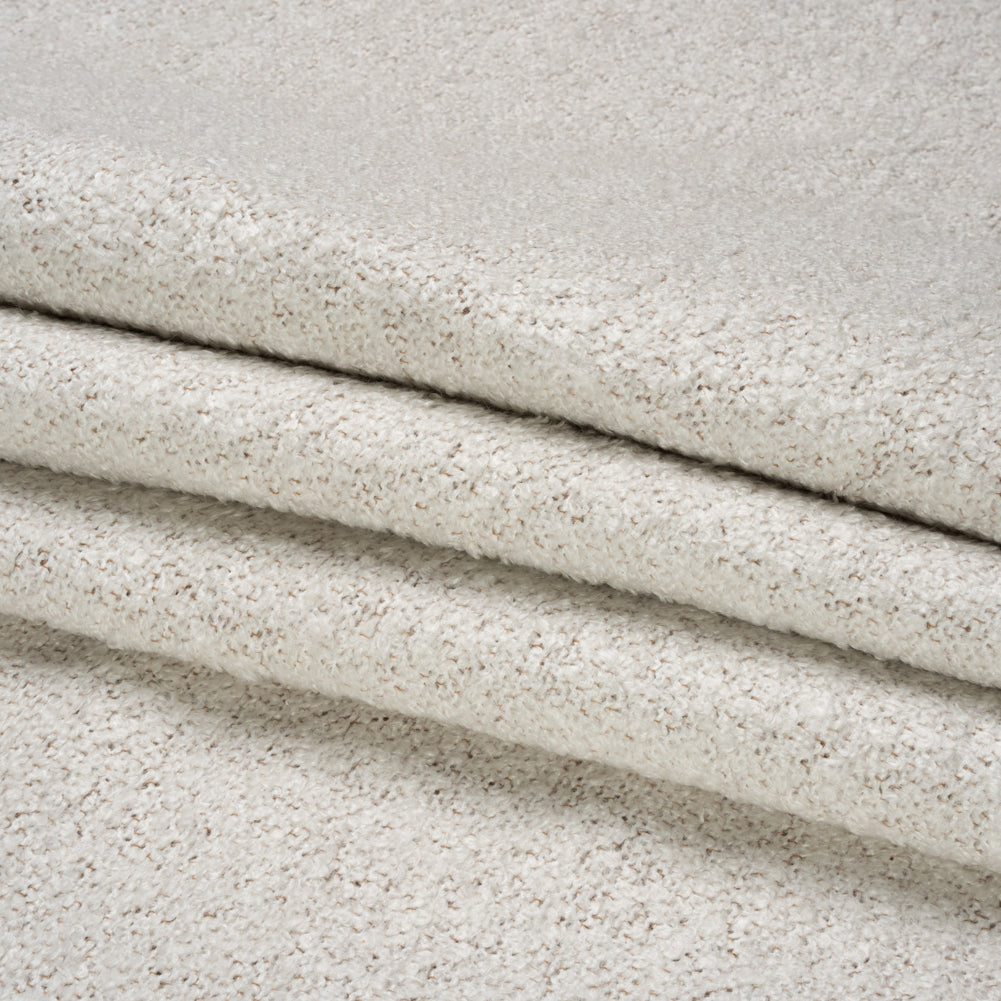 Plush Upholstery Boucle - Snow Striated - Avenir Collection Folded Plush Upholstery Boucle - Snow Striated - Avenir Collection Folded