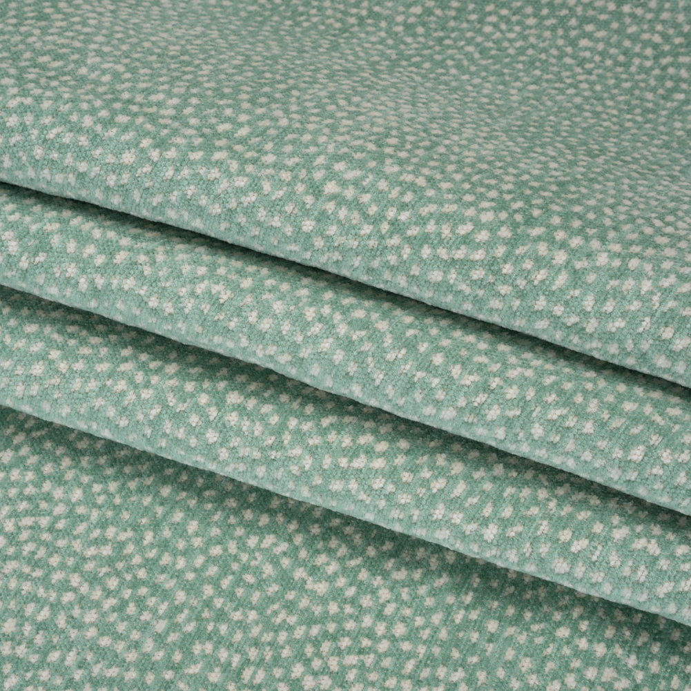 Upholstery Chenille - Aqua Spotted - Remus Collection Folded Upholstery Chenille - Aqua Spotted - Remus Collection Folded
