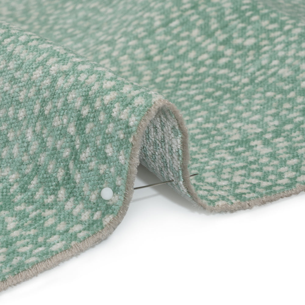 Upholstery Chenille - Aqua Spotted - Remus Collection Detail Upholstery Chenille - Aqua Spotted - Remus Collection Detail