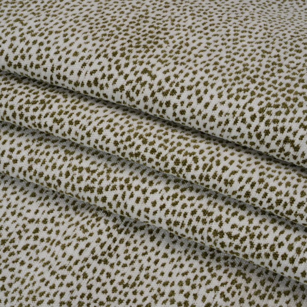 Upholstery Chenille - Olive Spotted - Remus Collection Folded Upholstery Chenille - Olive Spotted - Remus Collection Folded