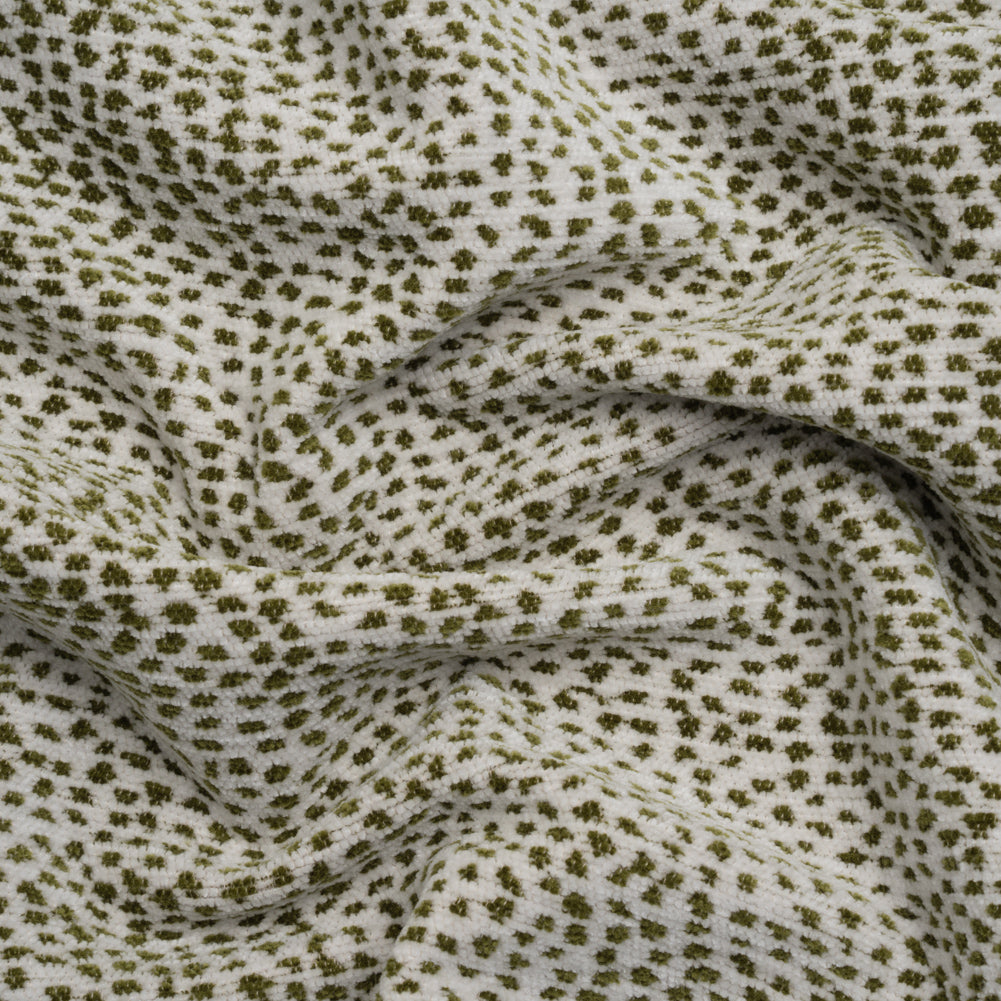 Upholstery Chenille - Olive Spotted - Remus Collection Upholstery Chenille - Olive Spotted - Remus Collection