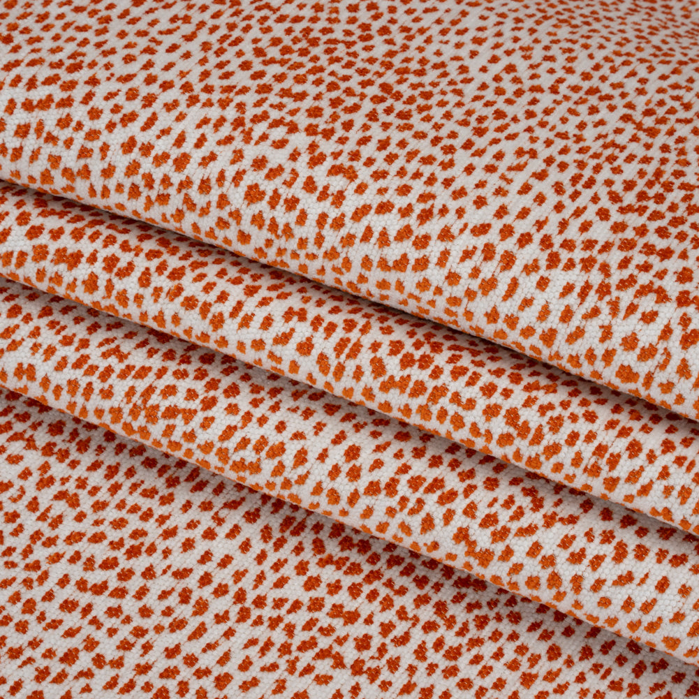 Upholstery Chenille - Orange Spotted - Remus Collection Folded Upholstery Chenille - Orange Spotted - Remus Collection Folded