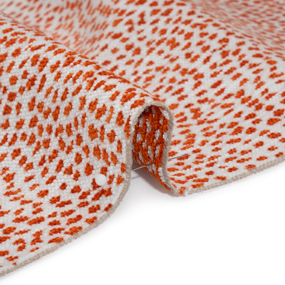 Upholstery Chenille - Orange Spotted - Remus Collection Detail Upholstery Chenille - Orange Spotted - Remus Collection Detail