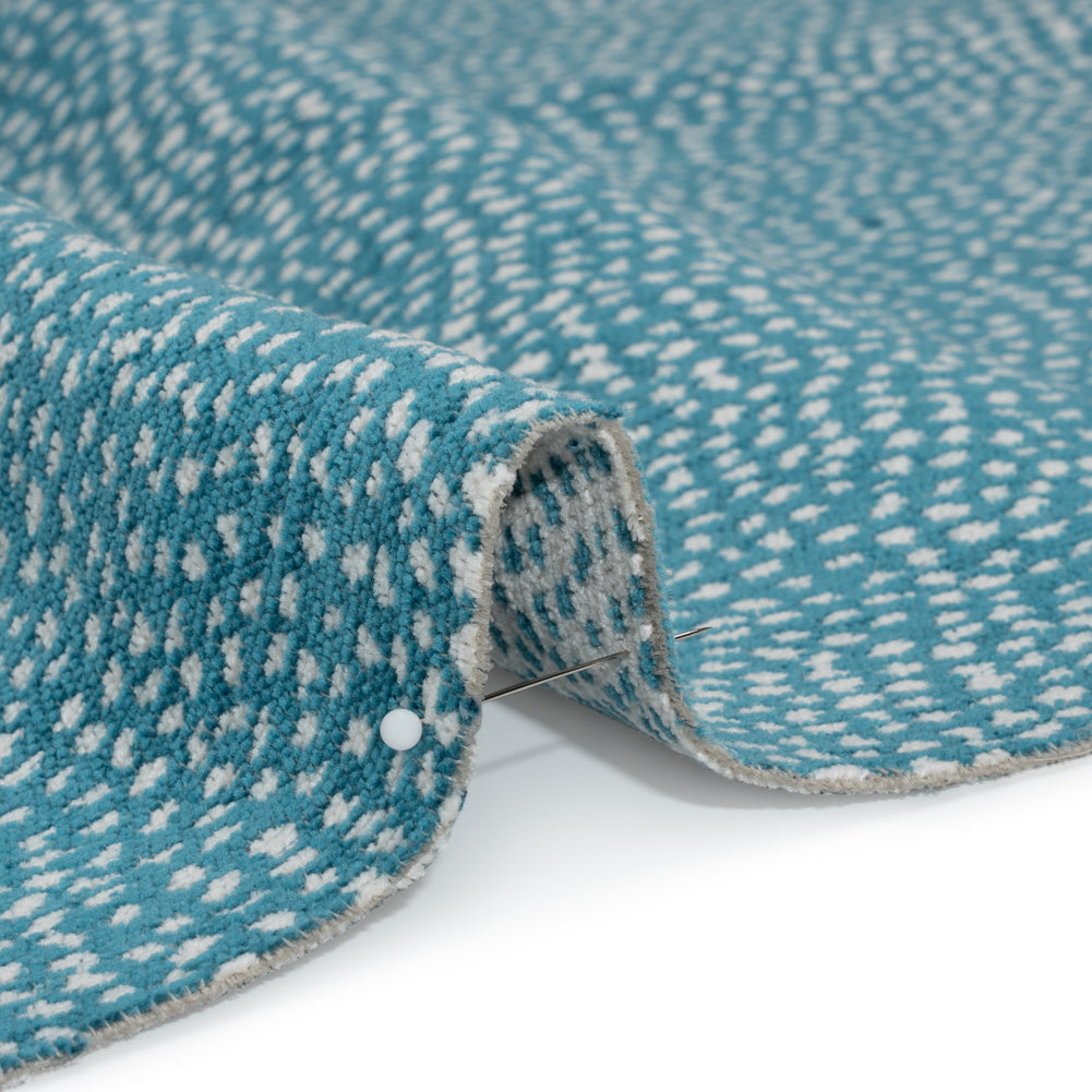 Upholstery Chenille - Peacock Spotted - Remus Collection Detail Upholstery Chenille - Peacock Spotted - Remus Collection Detail