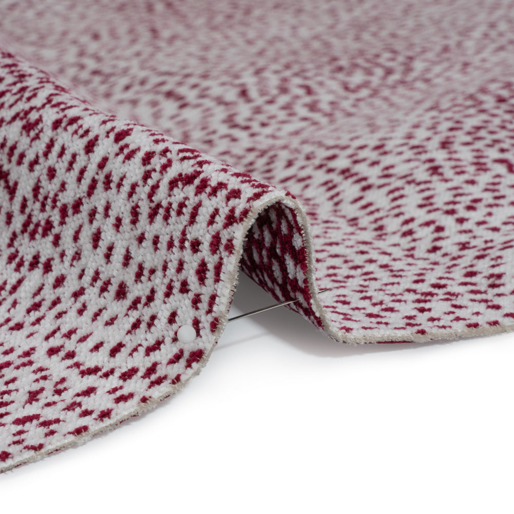Upholstery Chenille - Raspberry Spotted - Remus Collection Detail Upholstery Chenille - Raspberry Spotted - Remus Collection Detail