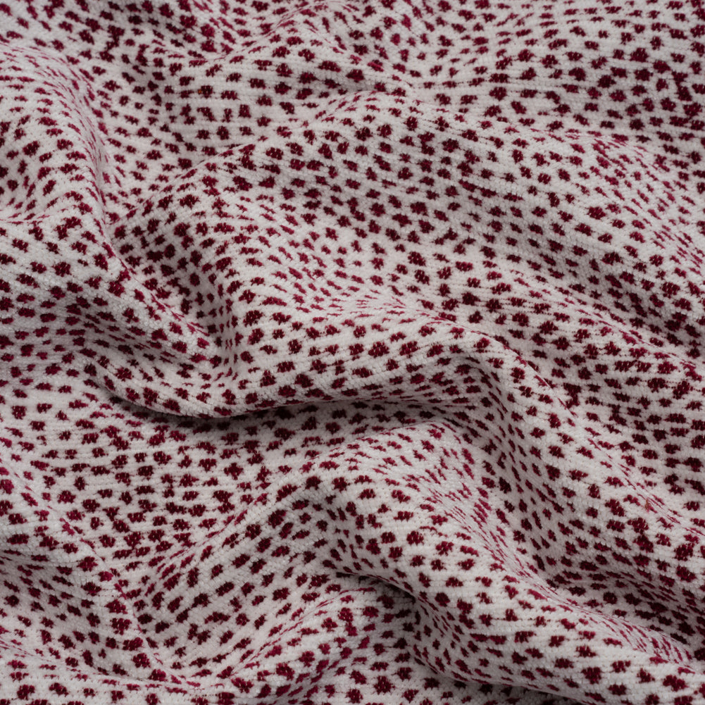 Upholstery Chenille - Raspberry Spotted - Remus Collection Upholstery Chenille - Raspberry Spotted - Remus Collection