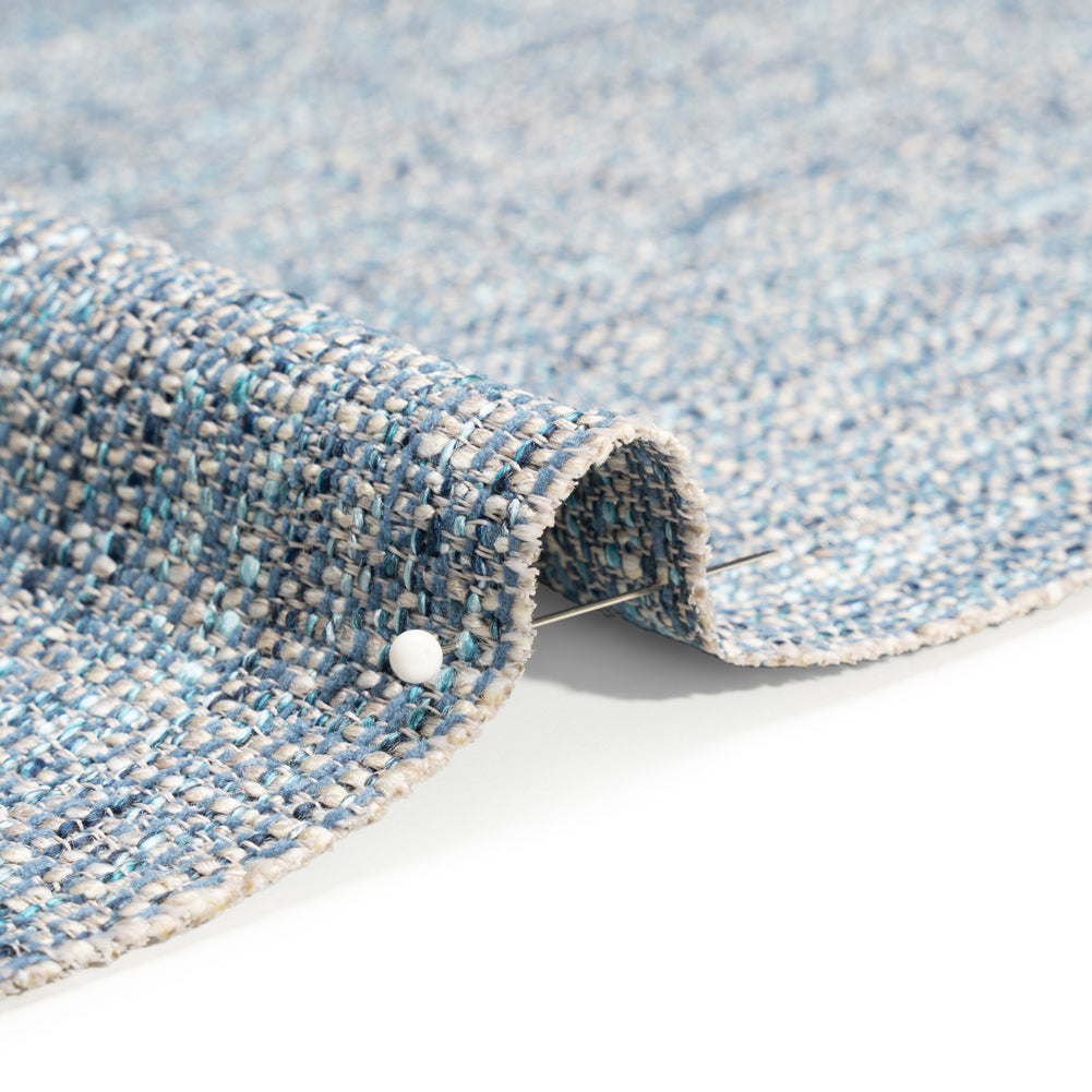 Tweed Upholstery Woven with Latex Backing - Denim - Heath Collection Detail Tweed Upholstery Woven with Latex Backing - Denim - Heath Collection Detail