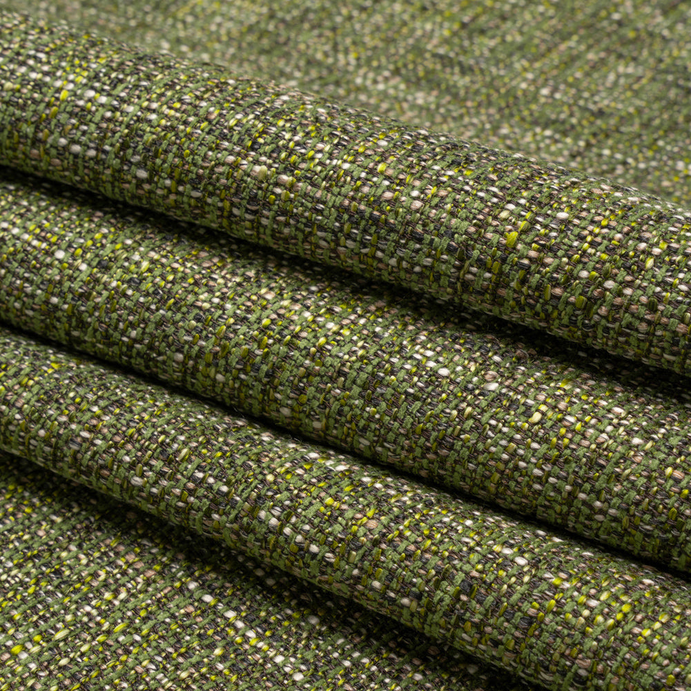 Tweed Upholstery Woven with Latex Backing - Emerald - Heath Collection Folded Tweed Upholstery Woven with Latex Backing - Emerald - Heath Collection Folded