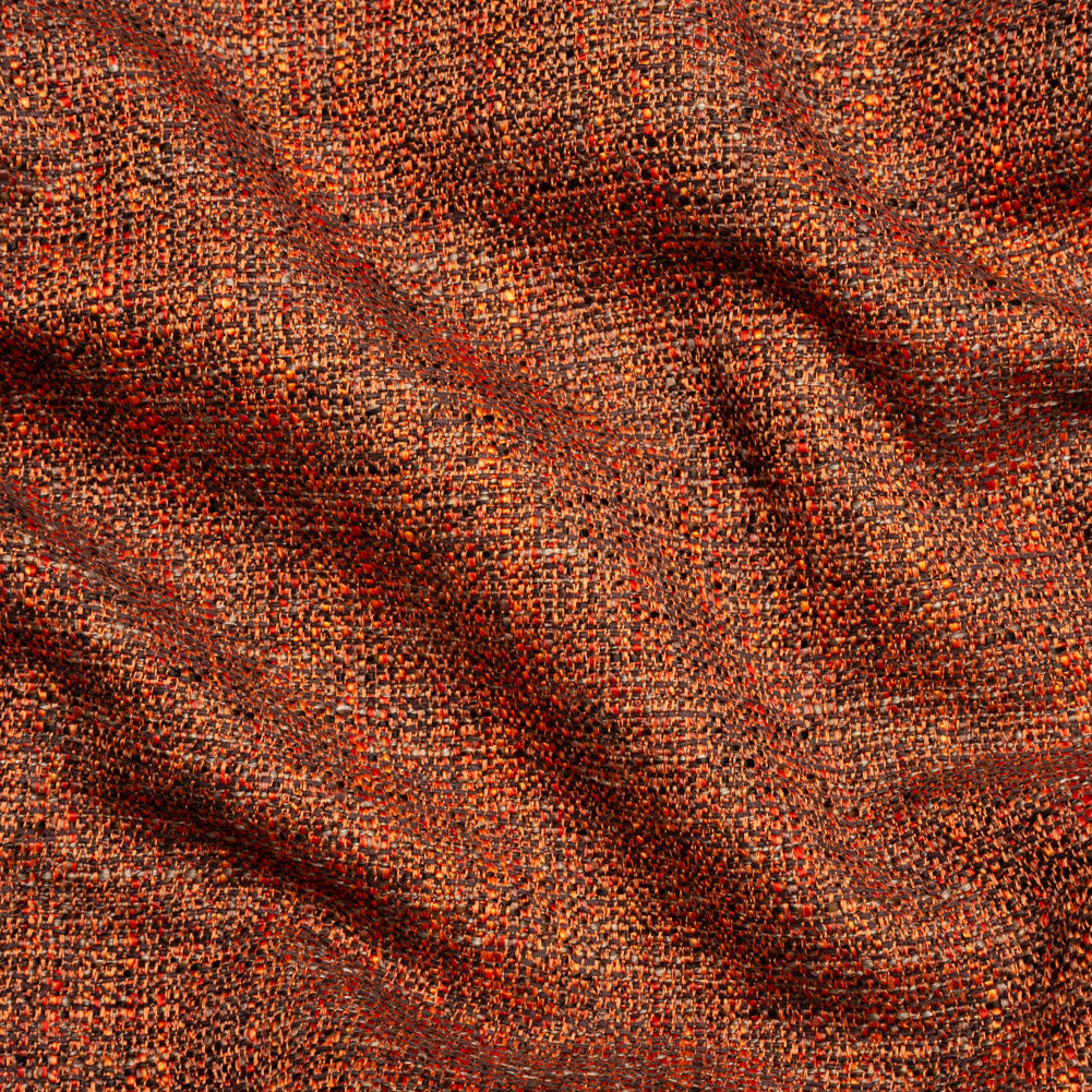 Tweed Upholstery Woven with Latex Backing - Flame - Heath Collection Tweed Upholstery Woven with Latex Backing - Flame - Heath Collection