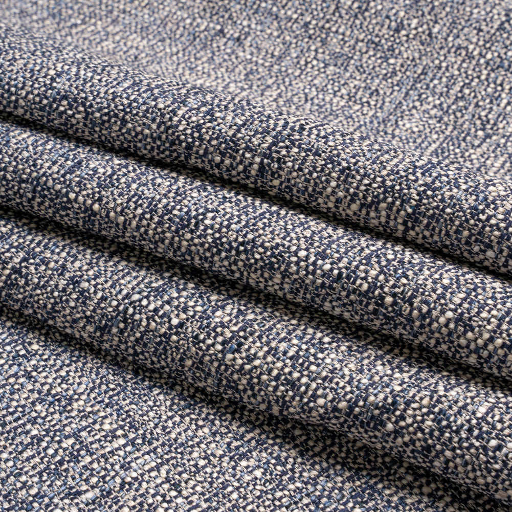 Tweed Upholstery Woven with Latex Backing - Indigo - Heath Collection Folded Tweed Upholstery Woven with Latex Backing - Indigo - Heath Collection Folded