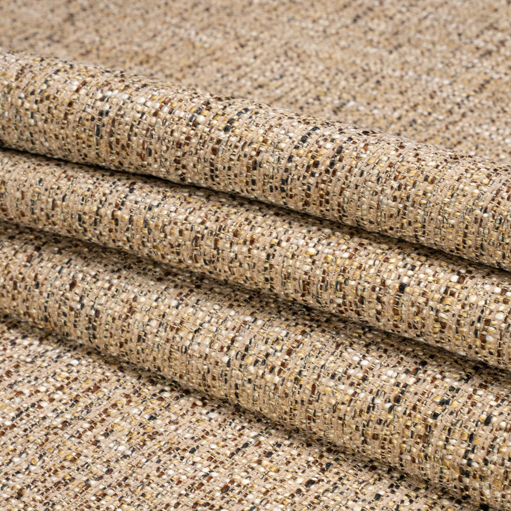 Tweed Upholstery Woven with Latex Backing - Stone - Heath Collection Folded Tweed Upholstery Woven with Latex Backing - Stone - Heath Collection Folded