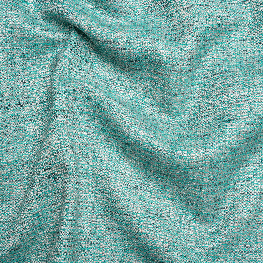 Tweed Upholstery Woven with Latex Backing - Turquoise - Heath Collection Tweed Upholstery Woven with Latex Backing - Turquoise - Heath Collection
