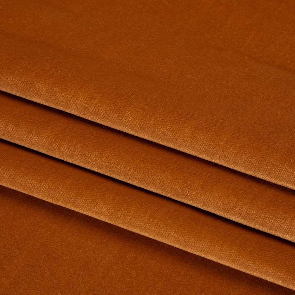 Low Pile Upholstery Velvet - Tangerine - Somerset Collection Folded Low Pile Upholstery Velvet - Tangerine - Somerset Collection Folded