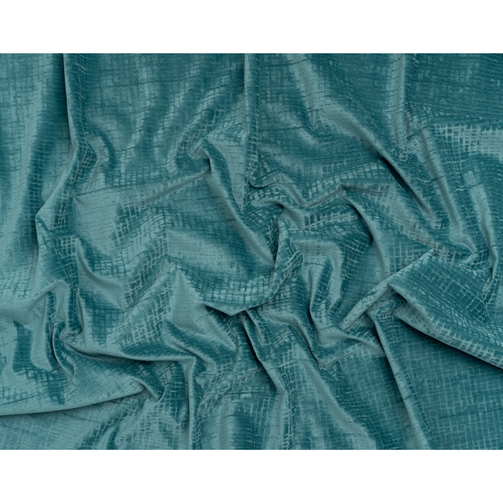 Polyester Upholstery Chenille - Aquamarine Grid Texture - Carolina Collection Polyester Upholstery Chenille - Aquamarine Grid Texture - Carolina Collection