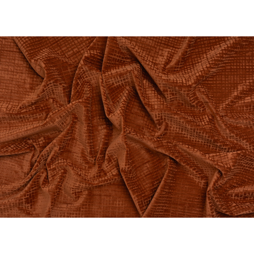 Polyester Upholstery Chenille - Baked Clay Grid Texture - Carolina Collection Polyester Upholstery Chenille - Baked Clay Grid Texture - Carolina Collection