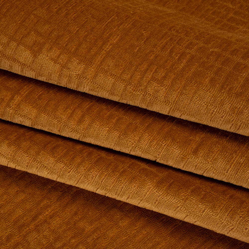 Polyester Upholstery Chenille - Butterscotch Grid Texture - Carolina Collection Polyester Upholstery Chenille - Butterscotch Grid Texture - Carolina Collection