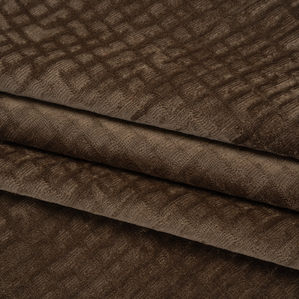 Polyester Upholstery Chenille - Chocolate Grid Texture - Carolina Collection Polyester Upholstery Chenille - Chocolate Grid Texture - Carolina Collection