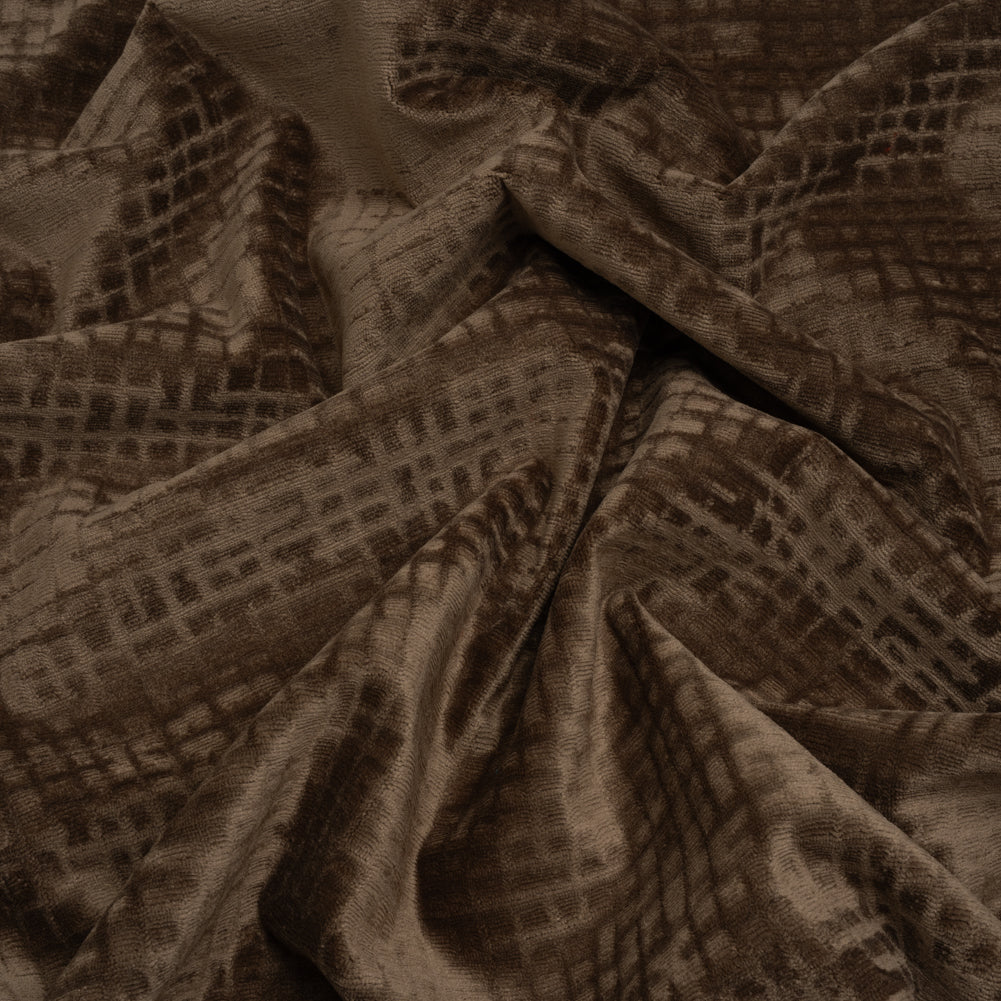 Polyester Upholstery Chenille - Chocolate Grid Texture - Carolina Collection Polyester Upholstery Chenille - Chocolate Grid Texture - Carolina Collection