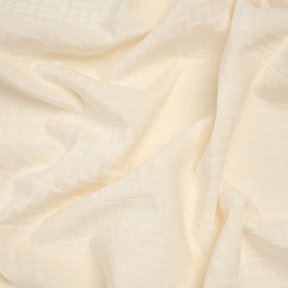 Polyester Upholstery Chenille - Cloud Dancer Grid Texture - Carolina Collection Polyester Upholstery Chenille - Cloud Dancer Grid Texture - Carolina Collection
