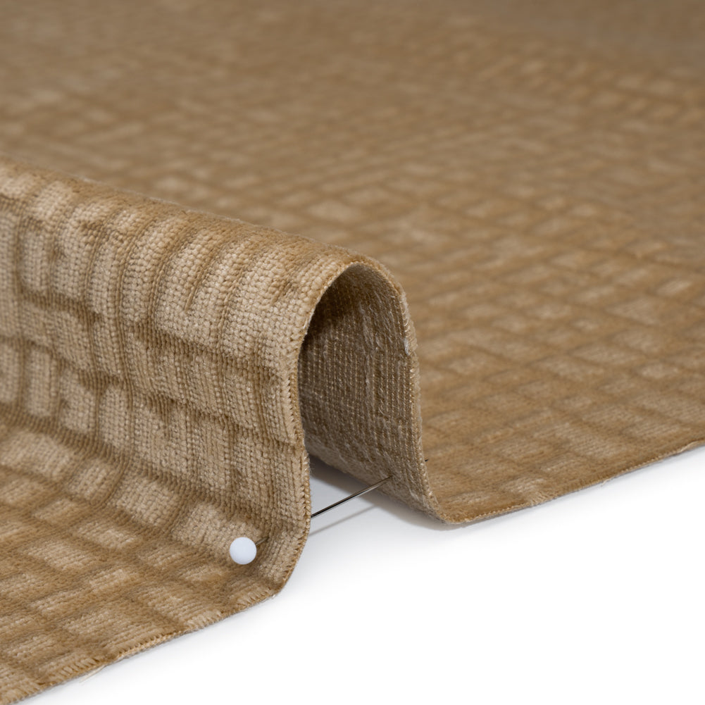 Polyester Upholstery Chenille - Fawn Grid Texture - Carolina Collection Polyester Upholstery Chenille - Fawn Grid Texture - Carolina Collection