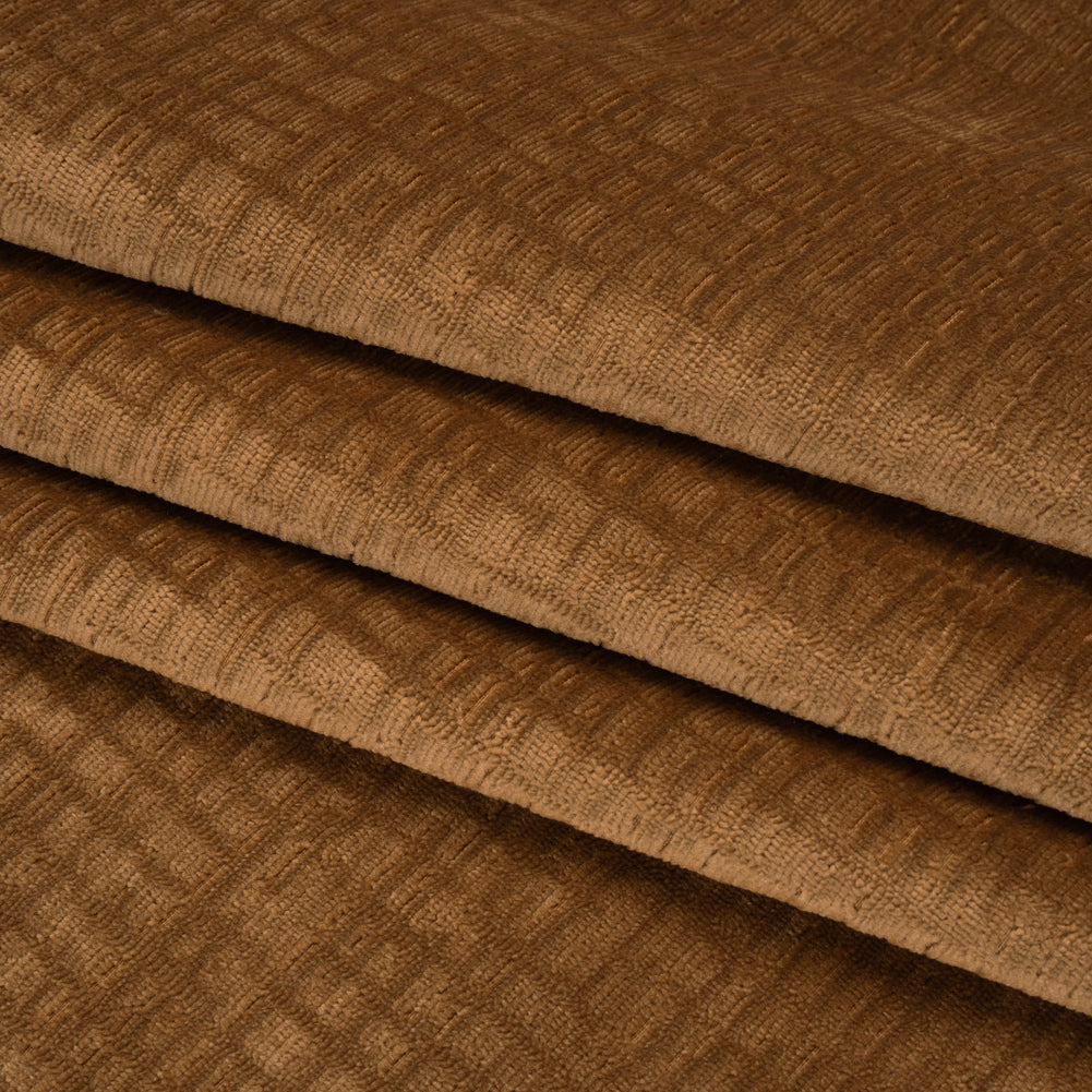 Polyester Upholstery Chenille - Ginger Grid Texture - Carolina Collection Polyester Upholstery Chenille - Ginger Grid Texture - Carolina Collection