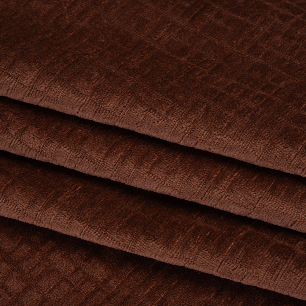 Polyester Upholstery Chenille - Mahogany Grid Texture - Carolina Collection Polyester Upholstery Chenille - Mahogany Grid Texture - Carolina Collection