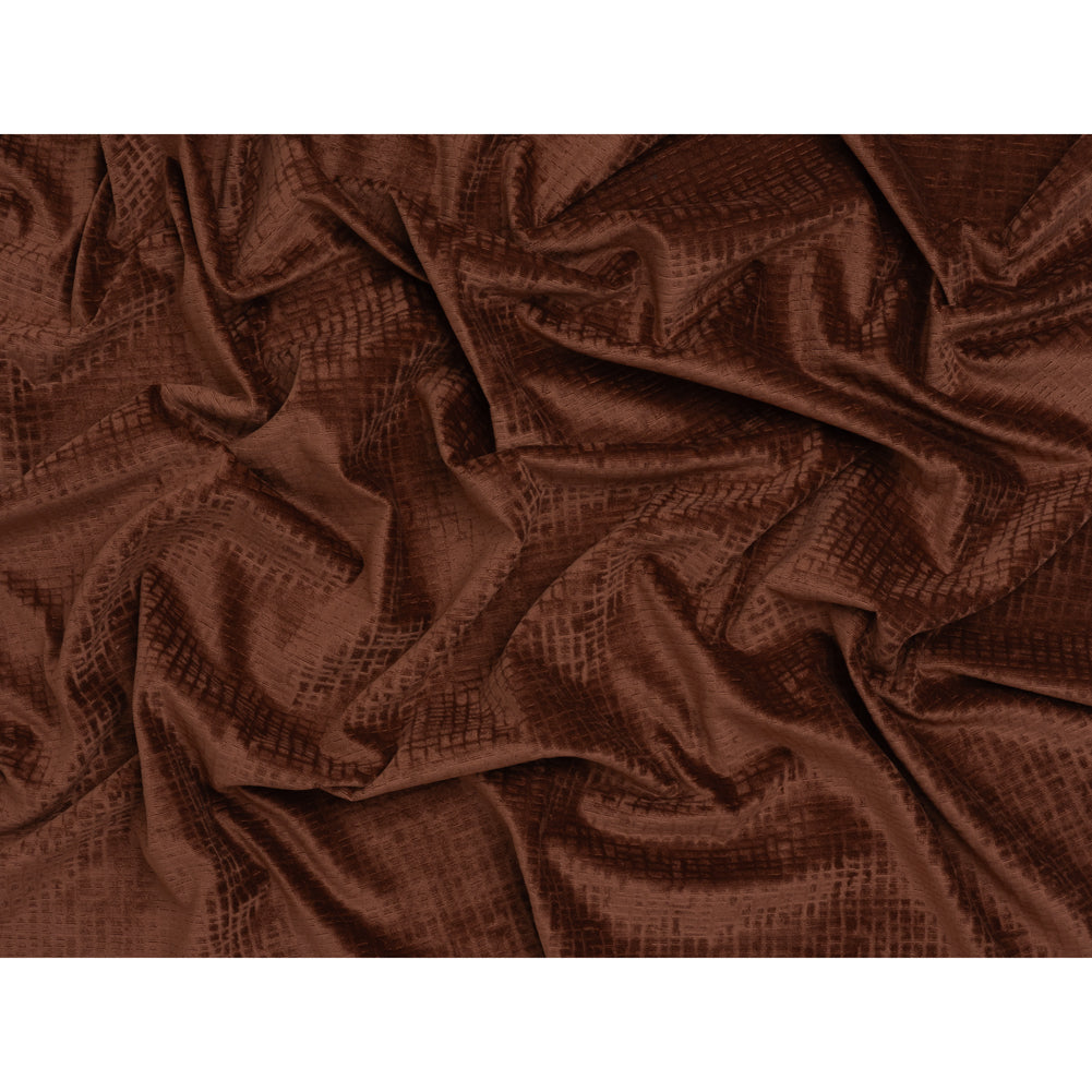 Polyester Upholstery Chenille - Mahogany Grid Texture - Carolina Collection Polyester Upholstery Chenille - Mahogany Grid Texture - Carolina Collection