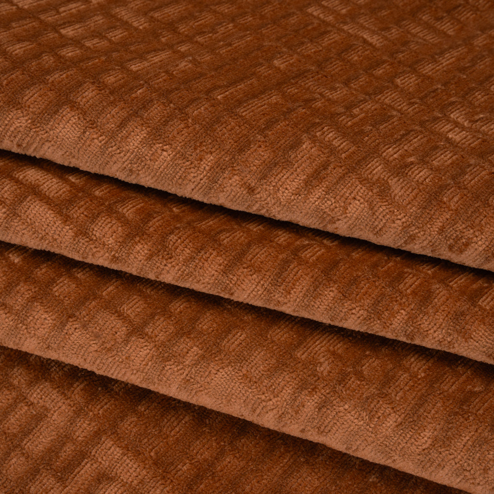 Polyester Upholstery Chenille - Spice Grid Texture - Carolina Collection Polyester Upholstery Chenille - Spice Grid Texture - Carolina Collection