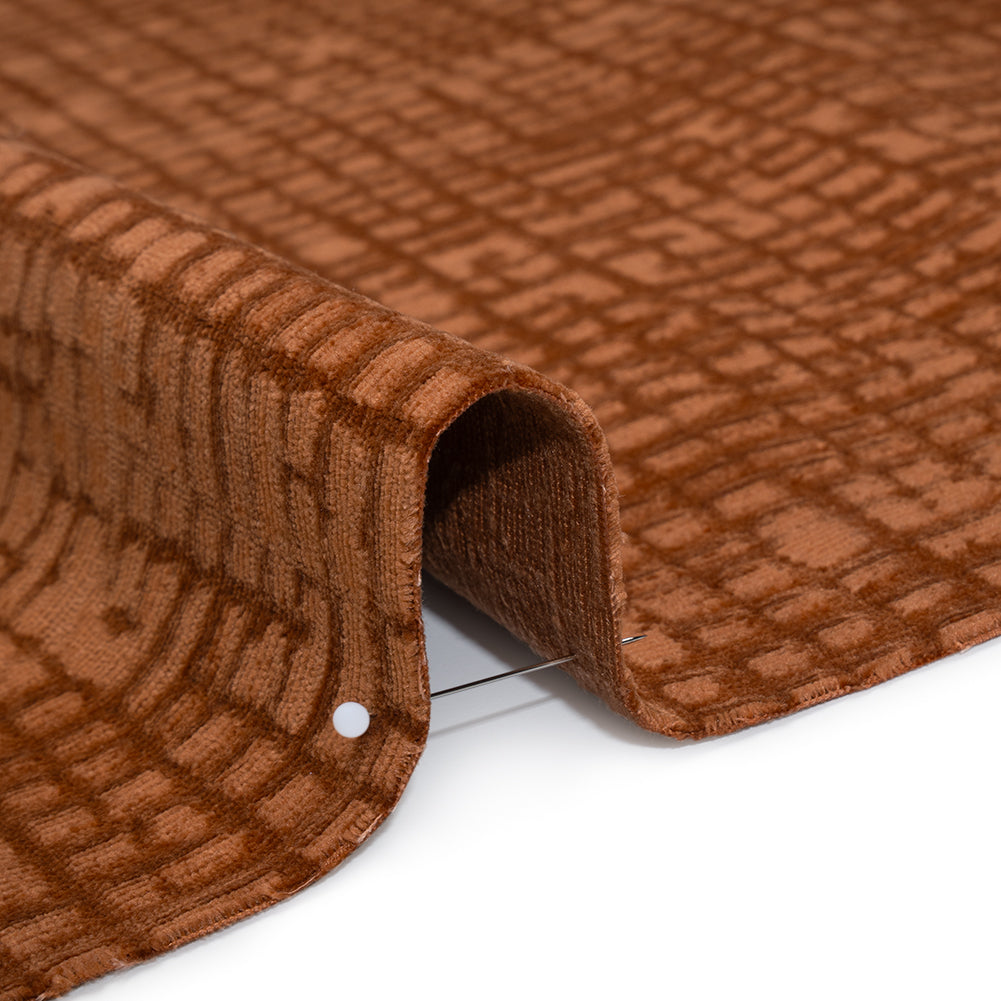 Polyester Upholstery Chenille - Spice Grid Texture - Carolina Collection Polyester Upholstery Chenille - Spice Grid Texture - Carolina Collection