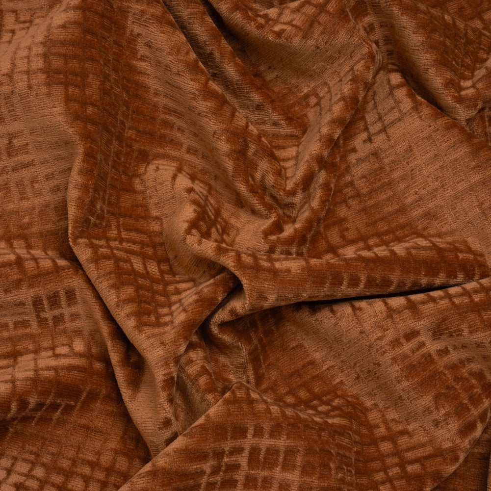 Polyester Upholstery Chenille - Spice Grid Texture - Carolina Collection Polyester Upholstery Chenille - Spice Grid Texture - Carolina Collection