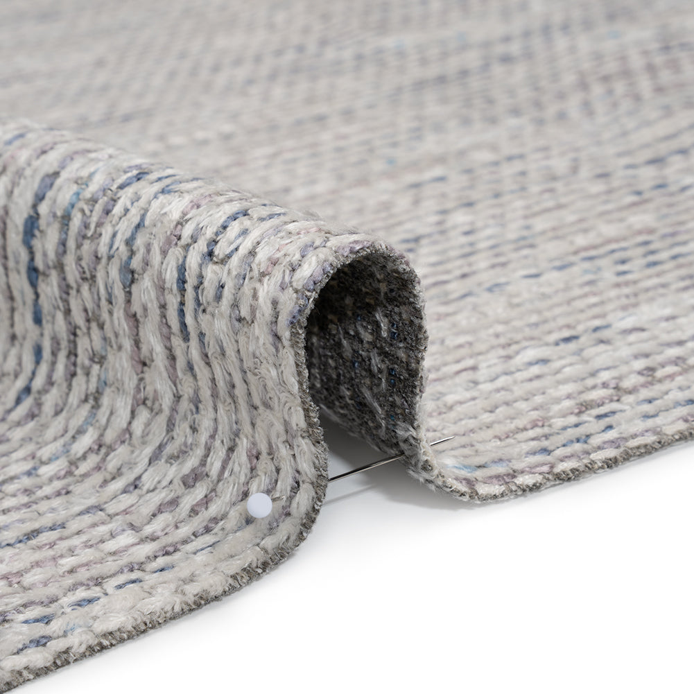 Recycled Olefin and Acrylic Upholstery Boucle and Chenille Tweed - Dusk Stripes - Virginia Collection Detail Recycled Olefin and Acrylic Upholstery Boucle and Chenille Tweed - Dusk Stripes - Virginia Collection Detail