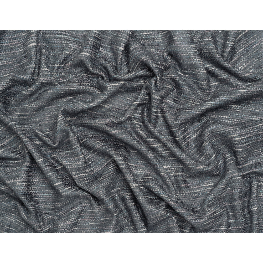 Recycled Olefin and Acrylic Upholstery Boucle and Chenille Tweed - Indigo Stripes - Virginia Collection Full Recycled Olefin and Acrylic Upholstery Boucle and Chenille Tweed - Indigo Stripes - Virginia Collection Full