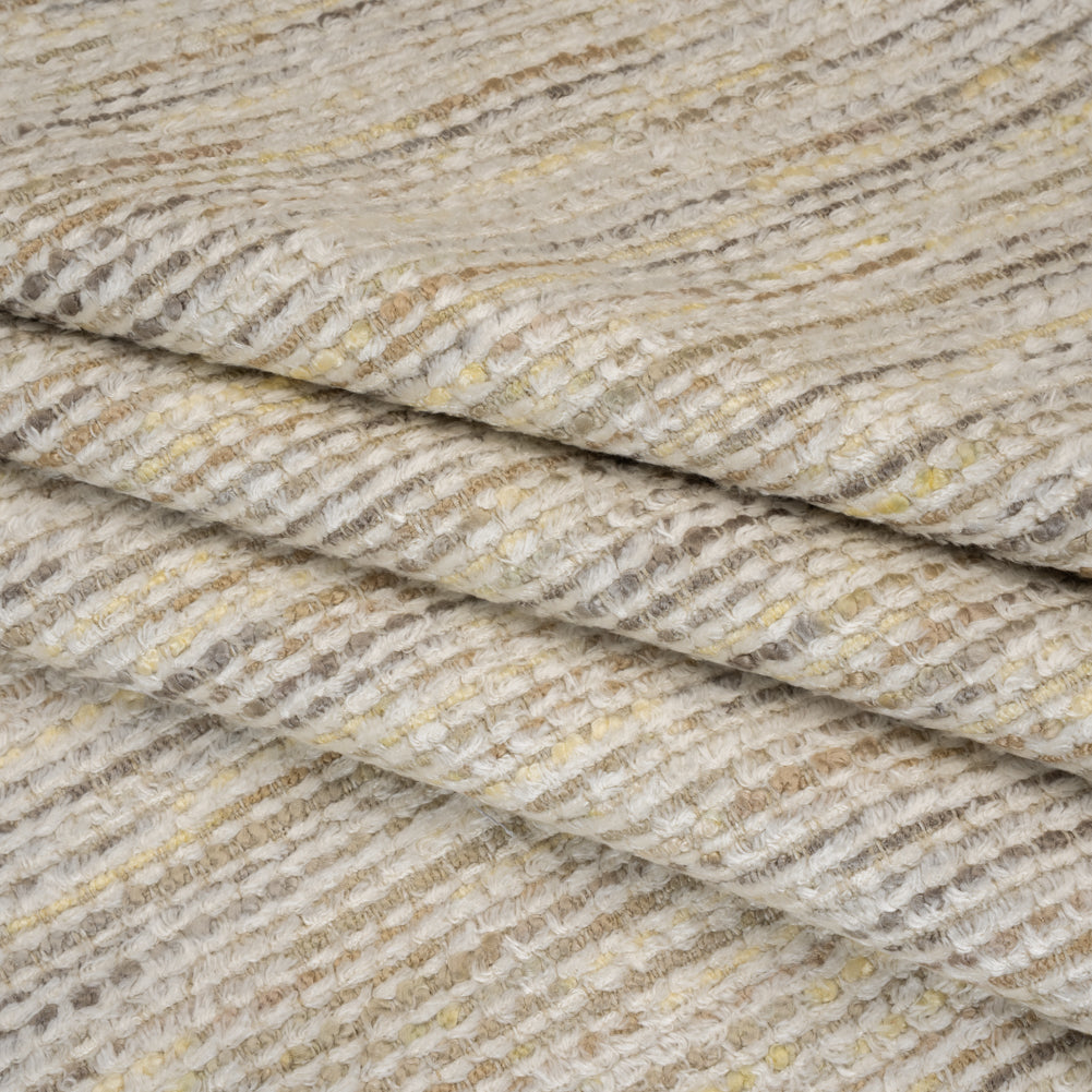 Recycled Olefin and Acrylic Upholstery Boucle and Chenille Tweed - Mist Stripes - Virginia Collection Folded Recycled Olefin and Acrylic Upholstery Boucle and Chenille Tweed - Mist Stripes - Virginia Collection Folded