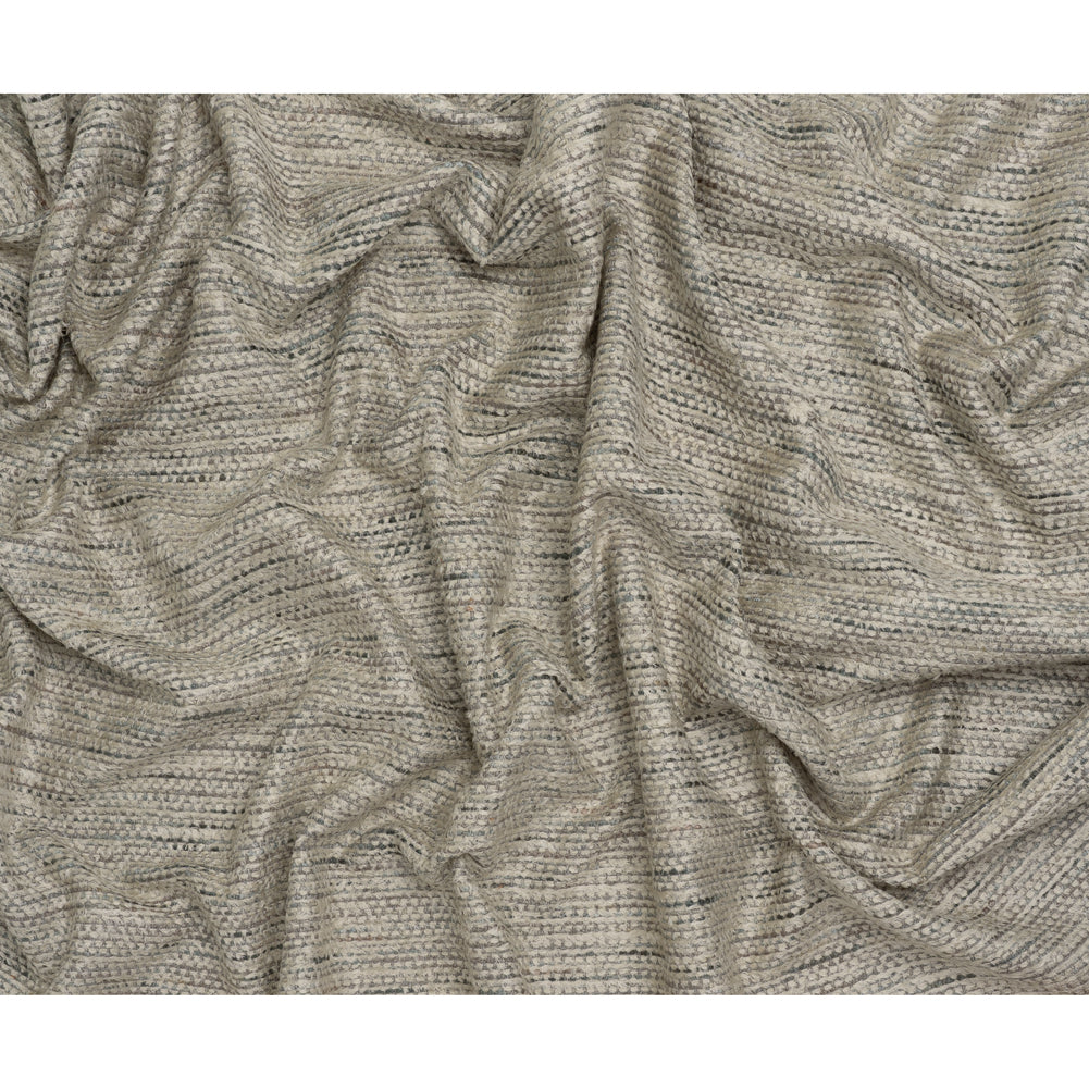 Recycled Olefin and Acrylic Upholstery Boucle and Chenille Tweed - Platinum Stripes - Virginia Collection Full Recycled Olefin and Acrylic Upholstery Boucle and Chenille Tweed - Platinum Stripes - Virginia Collection Full