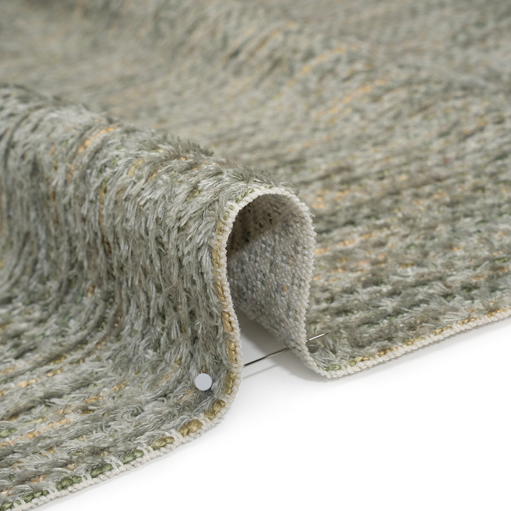 Recycled Olefin and Acrylic Upholstery Boucle and Chenille Tweed - Seaglass Stripes - Virginia Collection Detail Recycled Olefin and Acrylic Upholstery Boucle and Chenille Tweed - Seaglass Stripes - Virginia Collection Detail
