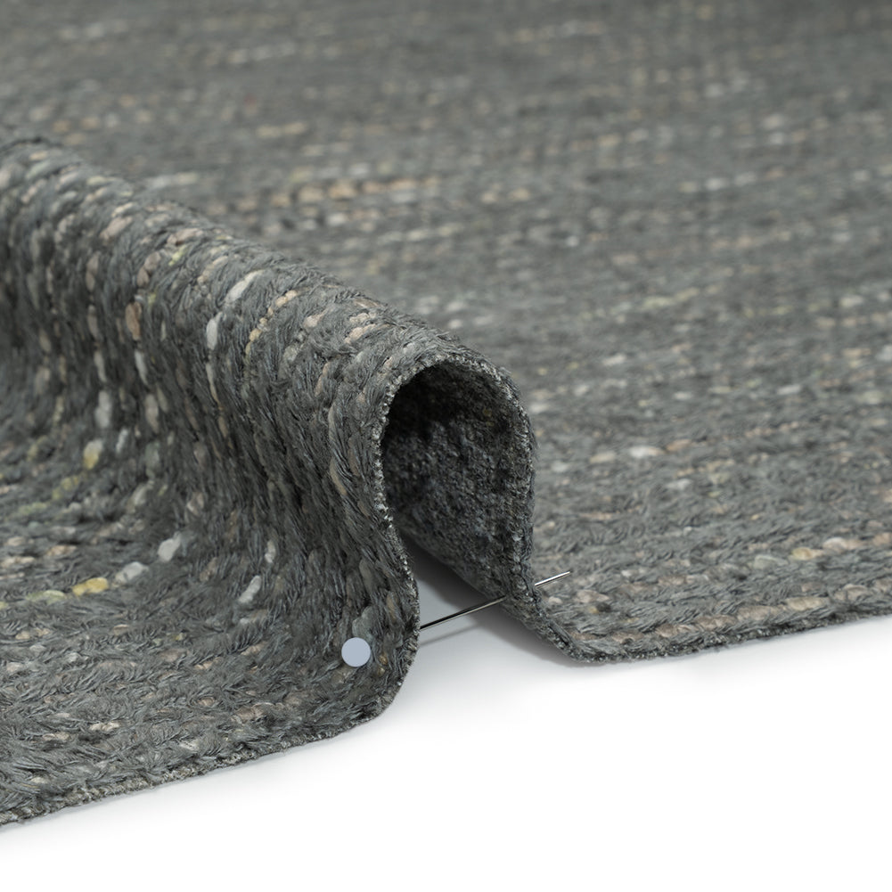 Recycled Olefin and Acrylic Upholstery Boucle and Chenille Tweed - Storm Stripes - Virginia Collection Detail Recycled Olefin and Acrylic Upholstery Boucle and Chenille Tweed - Storm Stripes - Virginia Collection Detail