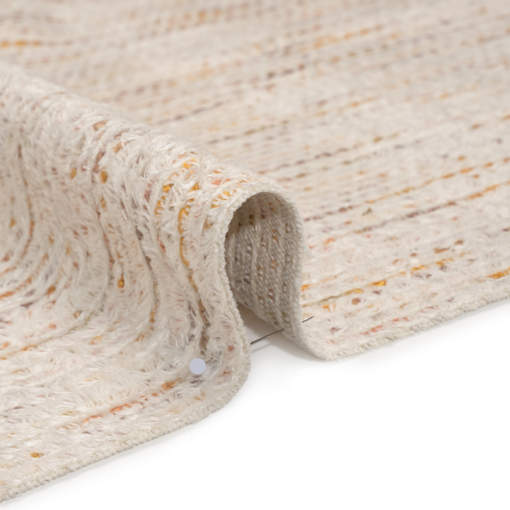 Recycled Olefin and Acrylic Upholstery Boucle and Chenille Tweed - Turmeric Root Stripes - Virginia Collection Detail Recycled Olefin and Acrylic Upholstery Boucle and Chenille Tweed - Turmeric Root Stripes - Virginia Collection Detail