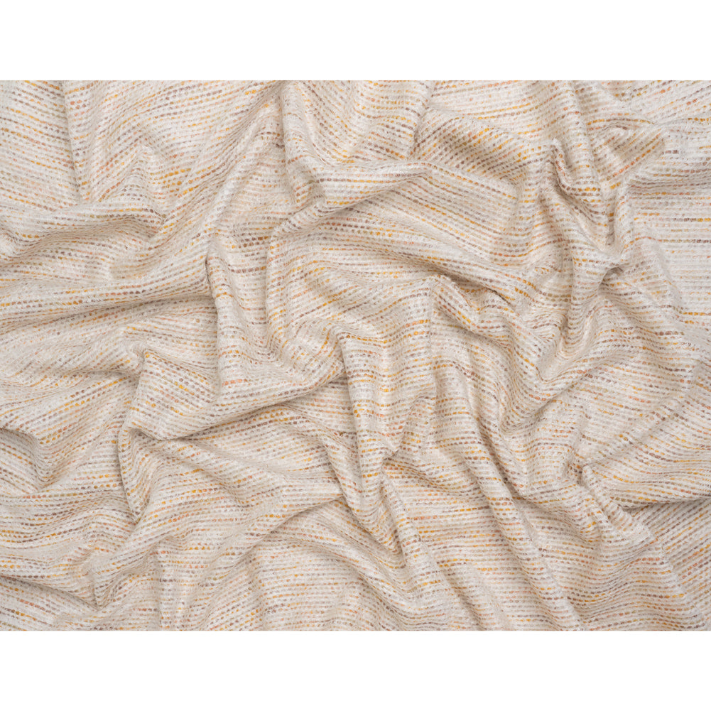 Recycled Olefin and Acrylic Upholstery Boucle and Chenille Tweed - Turmeric Root Stripes - Virginia Collection Full Recycled Olefin and Acrylic Upholstery Boucle and Chenille Tweed - Turmeric Root Stripes - Virginia Collection Full