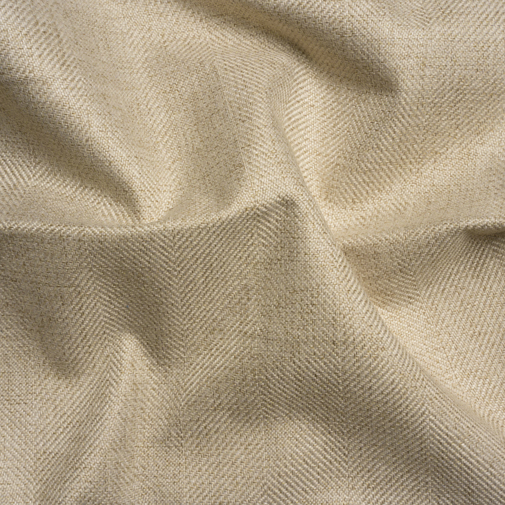 Blackout Polyester Drapery Twill - Heathered Nougat Herringbone Stripes - Tillery Collection Blackout Polyester Drapery Twill - Heathered Nougat Herringbone Stripes - Tillery Collection