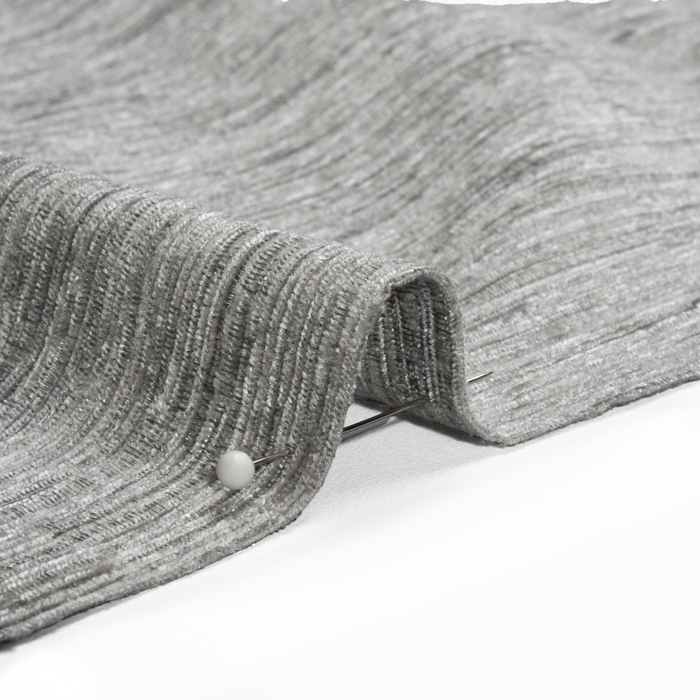 Luxe Home Decor Chenille 110" - Glacier Gray Striated - Mayberry Collection Detail Luxe Home Decor Chenille 110" - Glacier Gray Striated - Mayberry Collection Detail