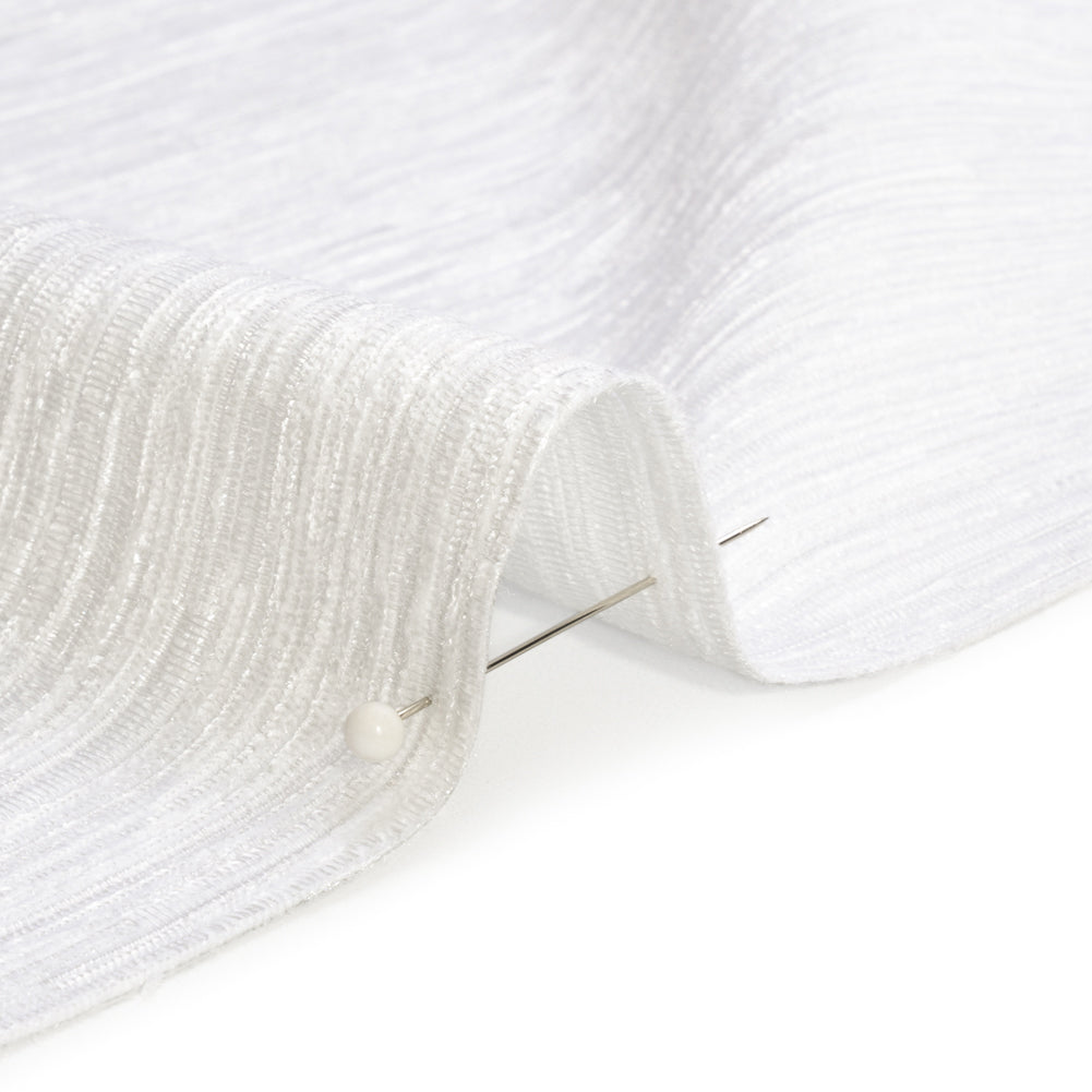 Luxe Home Decor Chenille 110" - Snow White Striated - Mayberry Collection Detail Luxe Home Decor Chenille 110" - Snow White Striated - Mayberry Collection Detail