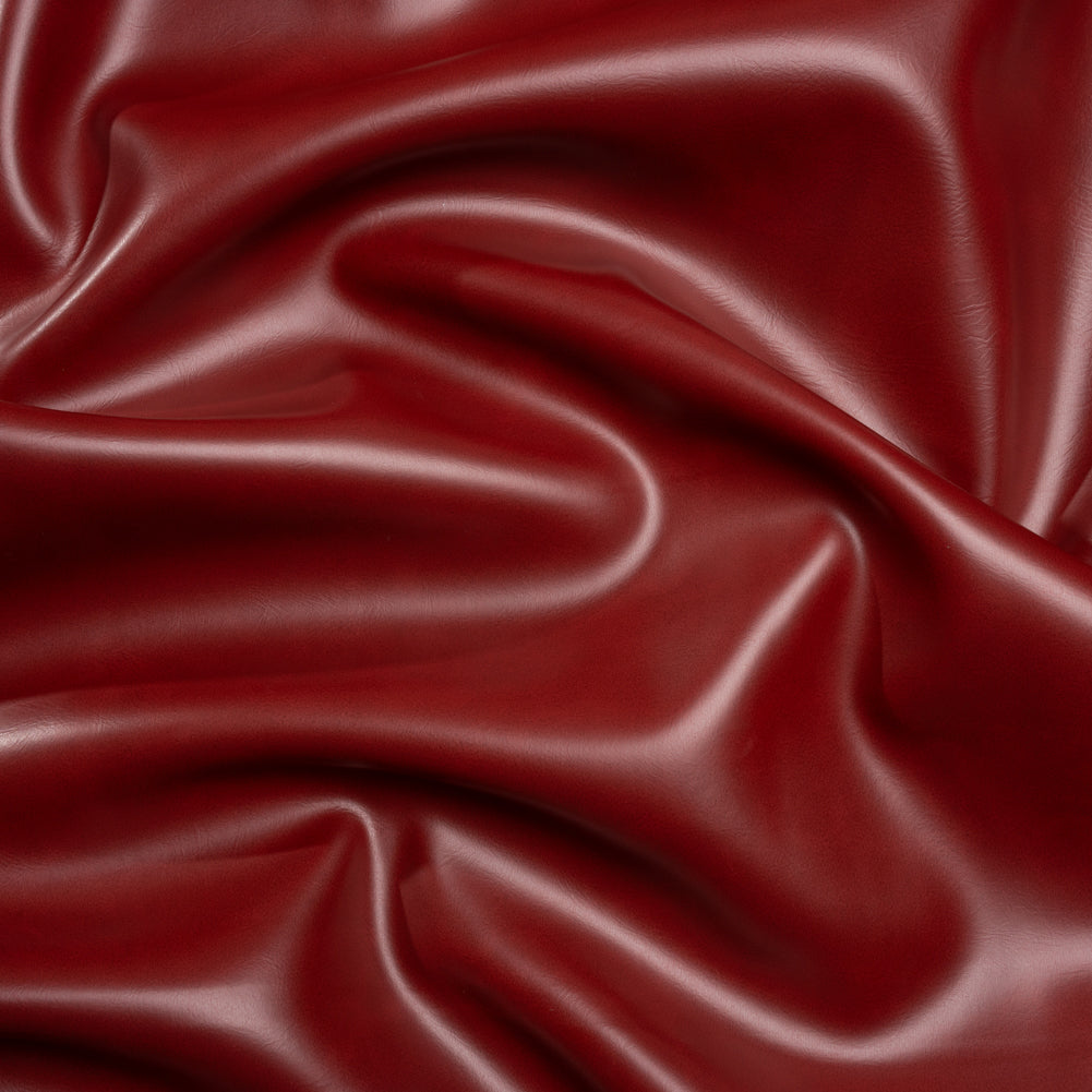 Upholstery Faux Leather with Brushed Fabric Backing - Cherry - Alida Collection Upholstery Faux Leather with Brushed Fabric Backing - Cherry - Alida Collection