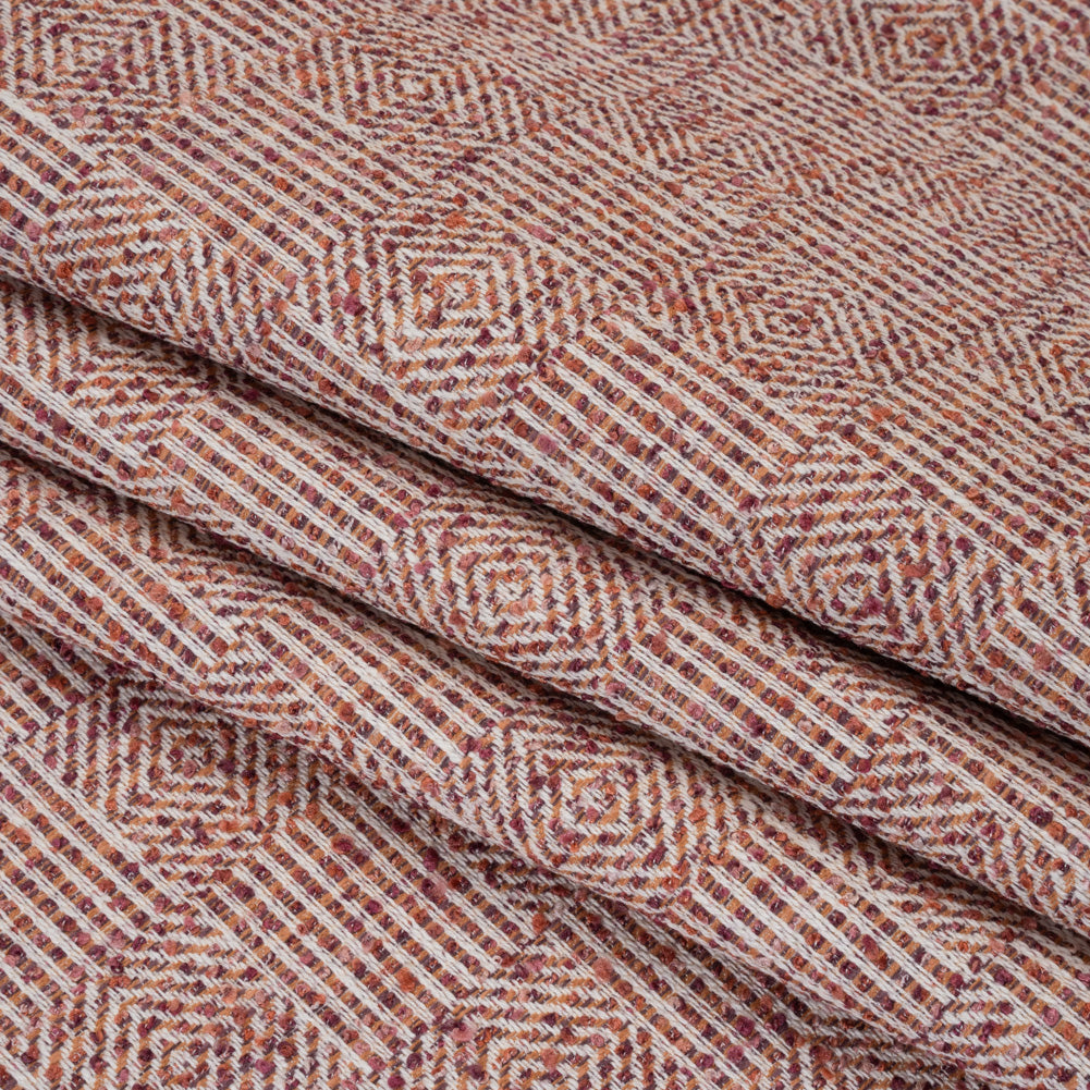 Tweedy Boucle Upholstery Jacquard - Rose Diamond and Stripe Checks - Damietta Collection Tweedy Boucle Upholstery Jacquard - Rose Diamond and Stripe Checks - Damietta Collection