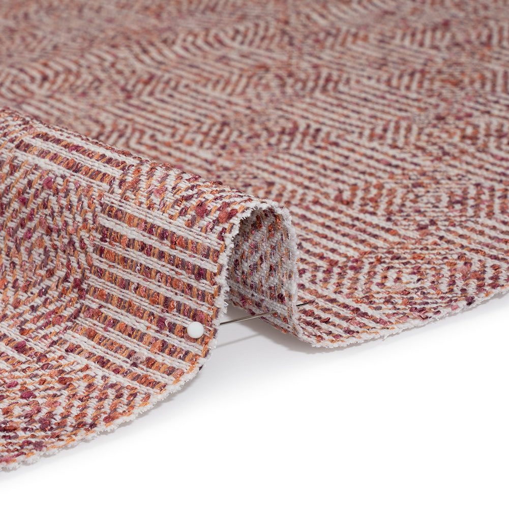 Tweedy Boucle Upholstery Jacquard - Rose Diamond and Stripe Checks - Damietta Collection Tweedy Boucle Upholstery Jacquard - Rose Diamond and Stripe Checks - Damietta Collection