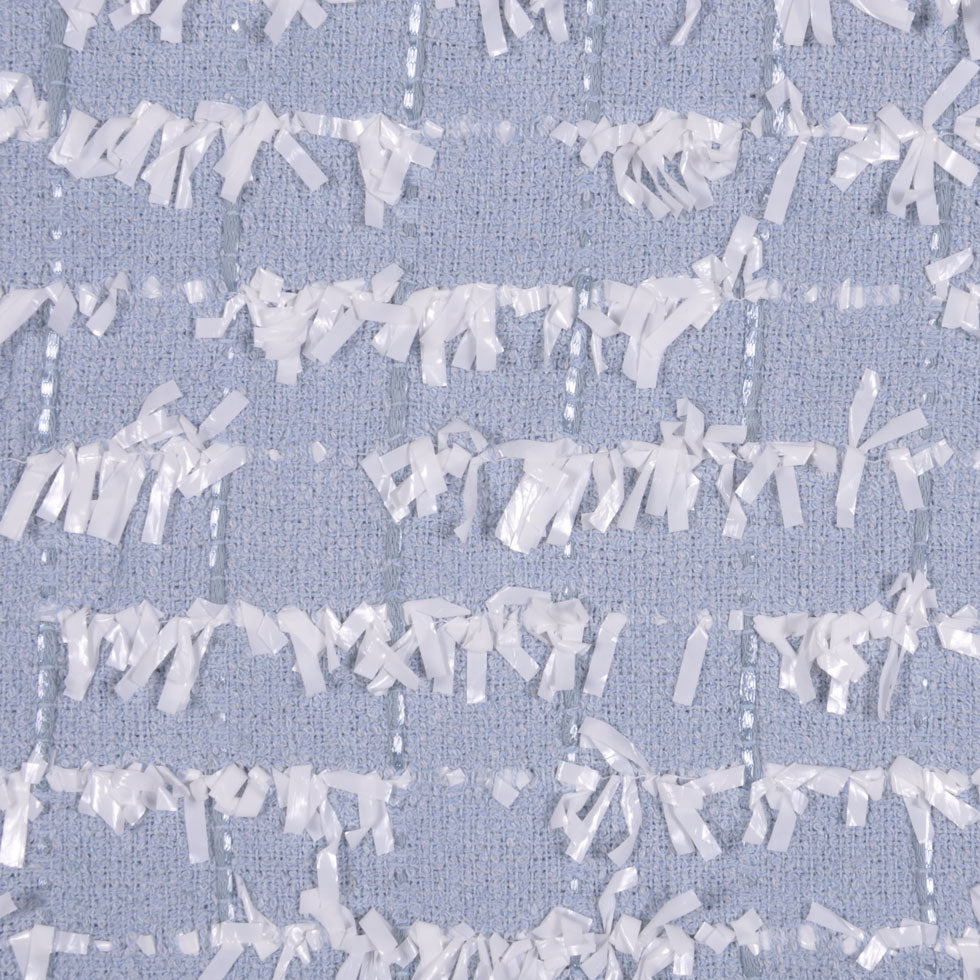 English Powder Blue Eyelash Fringe Tweed English Powder Blue Eyelash Fringe Tweed