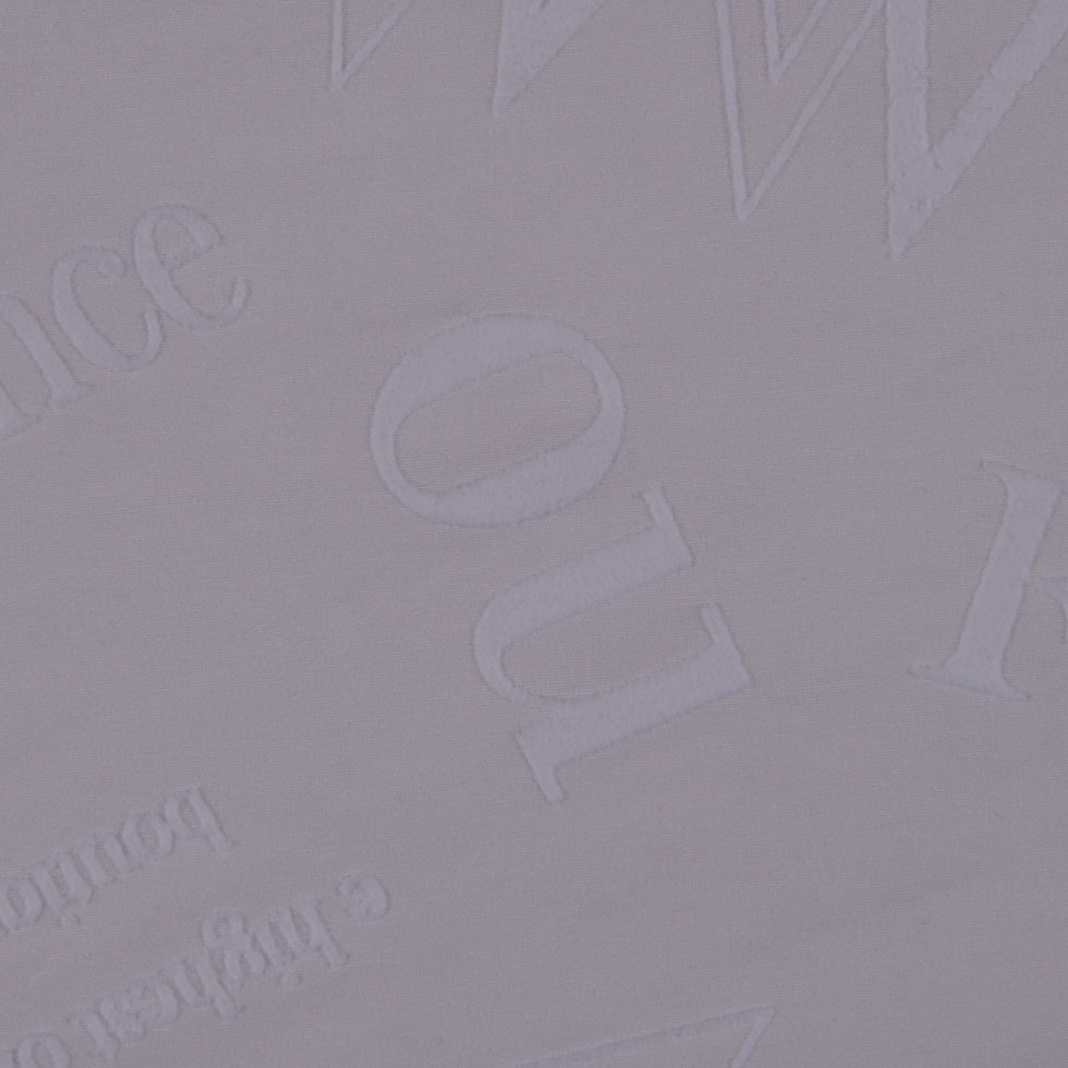 Italian White Flocked-Letter Cotton Italian White Flocked-Letter Cotton