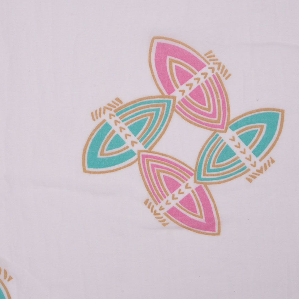 Off-White/Taffy/Pink/Green Geometric Cotton Voile Off-White/Taffy/Pink/Green Geometric Cotton Voile
